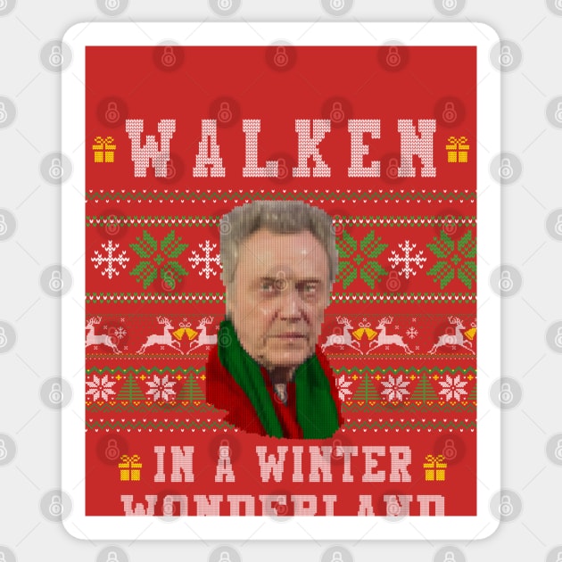 Walken In A Winter Wonderland Sticker by Alema Art
